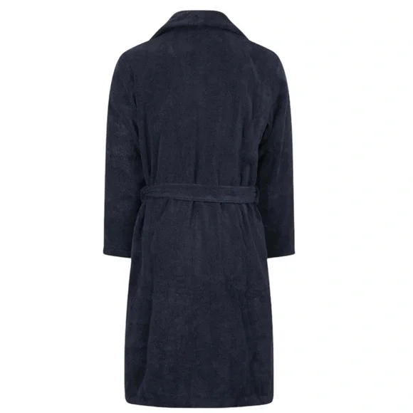 Tommy Hilfiger Unisex Sleepwear Heavy Terry One Size Robe Dark Blue 100% Cotton - Picture 6 of 16